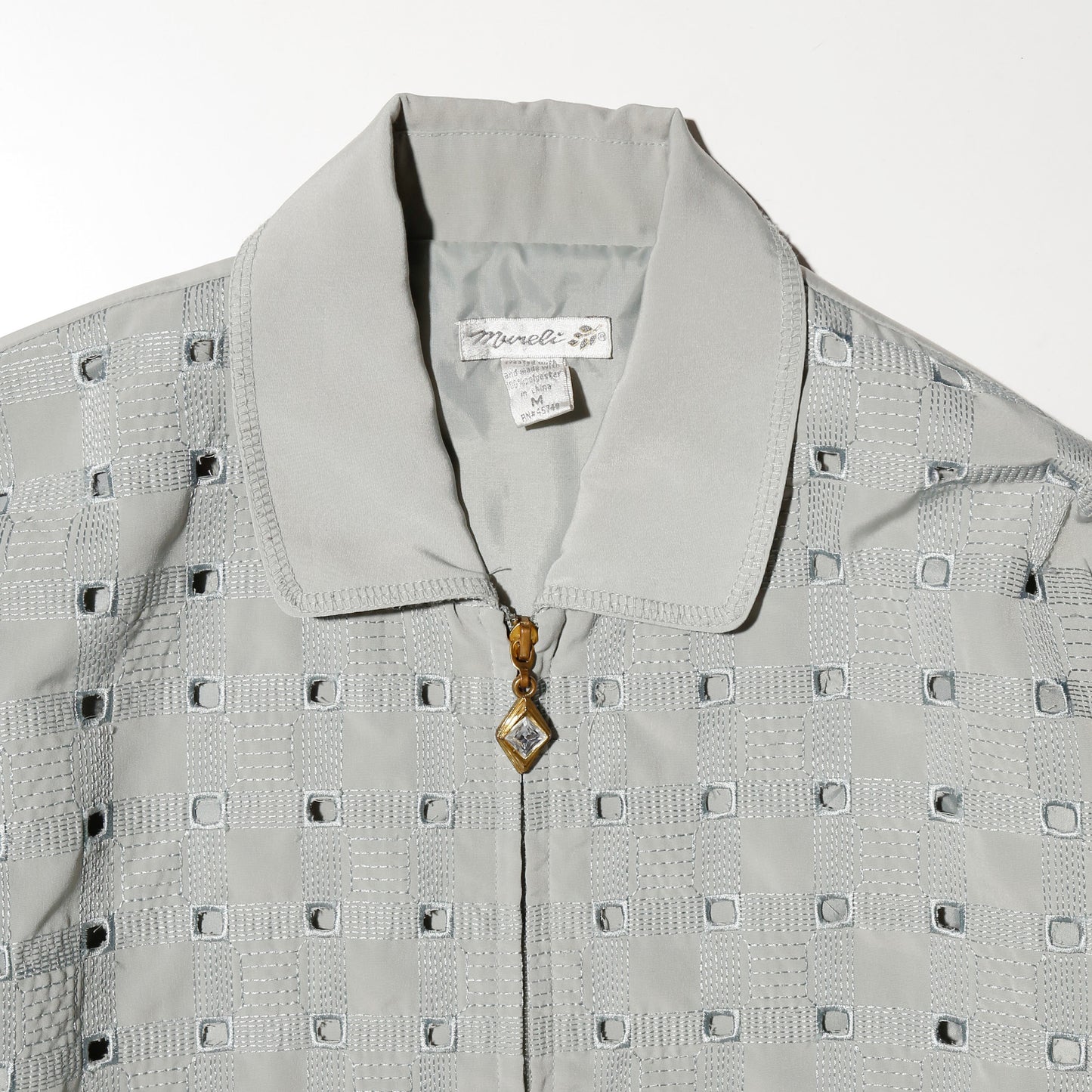 vintage hole zipped jacket