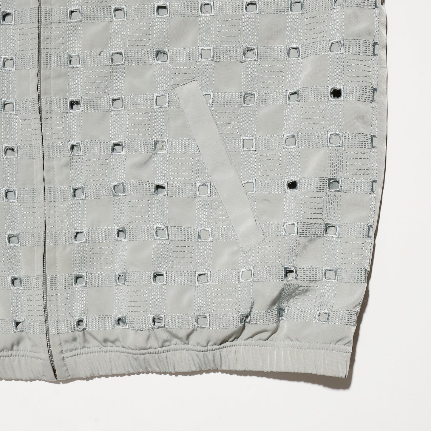 vintage hole zipped jacket