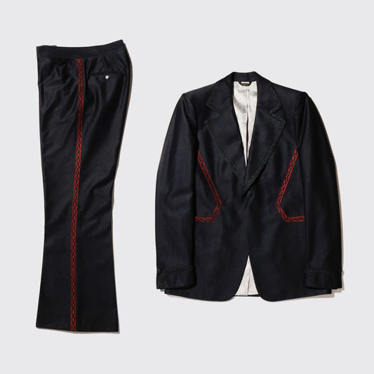 vintage 70's embroidered flare set up