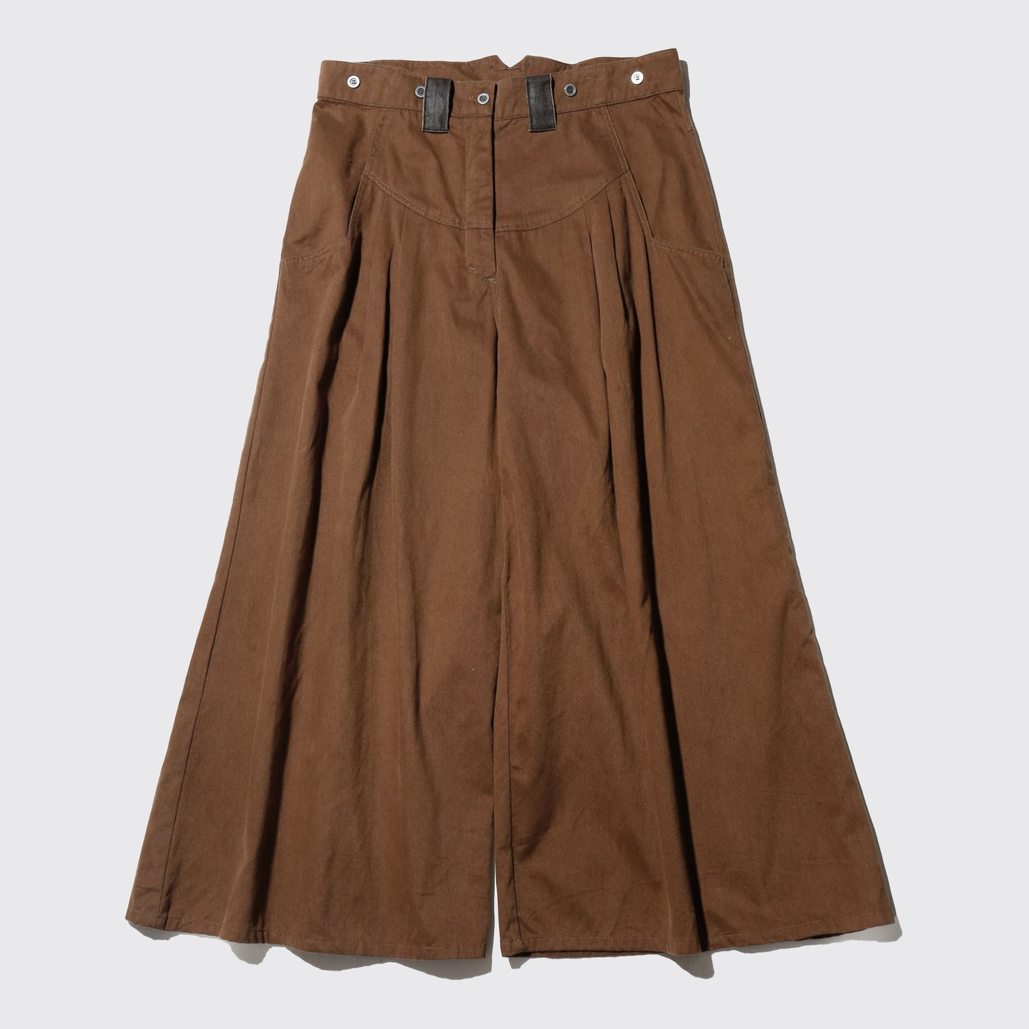 vintage tucked monk wide trousers
