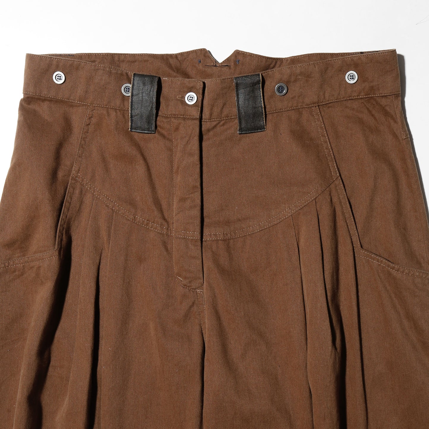 vintage tucked monk wide trousers