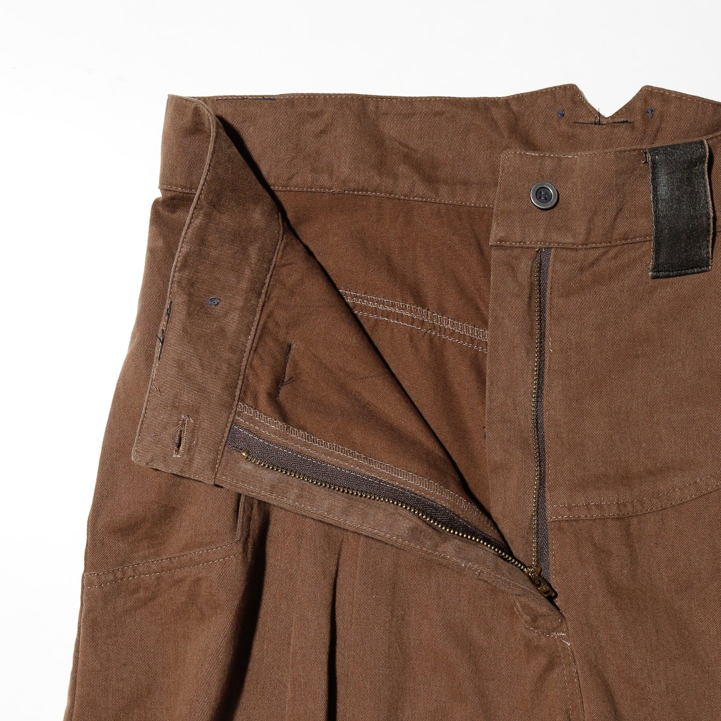 vintage tucked monk wide trousers