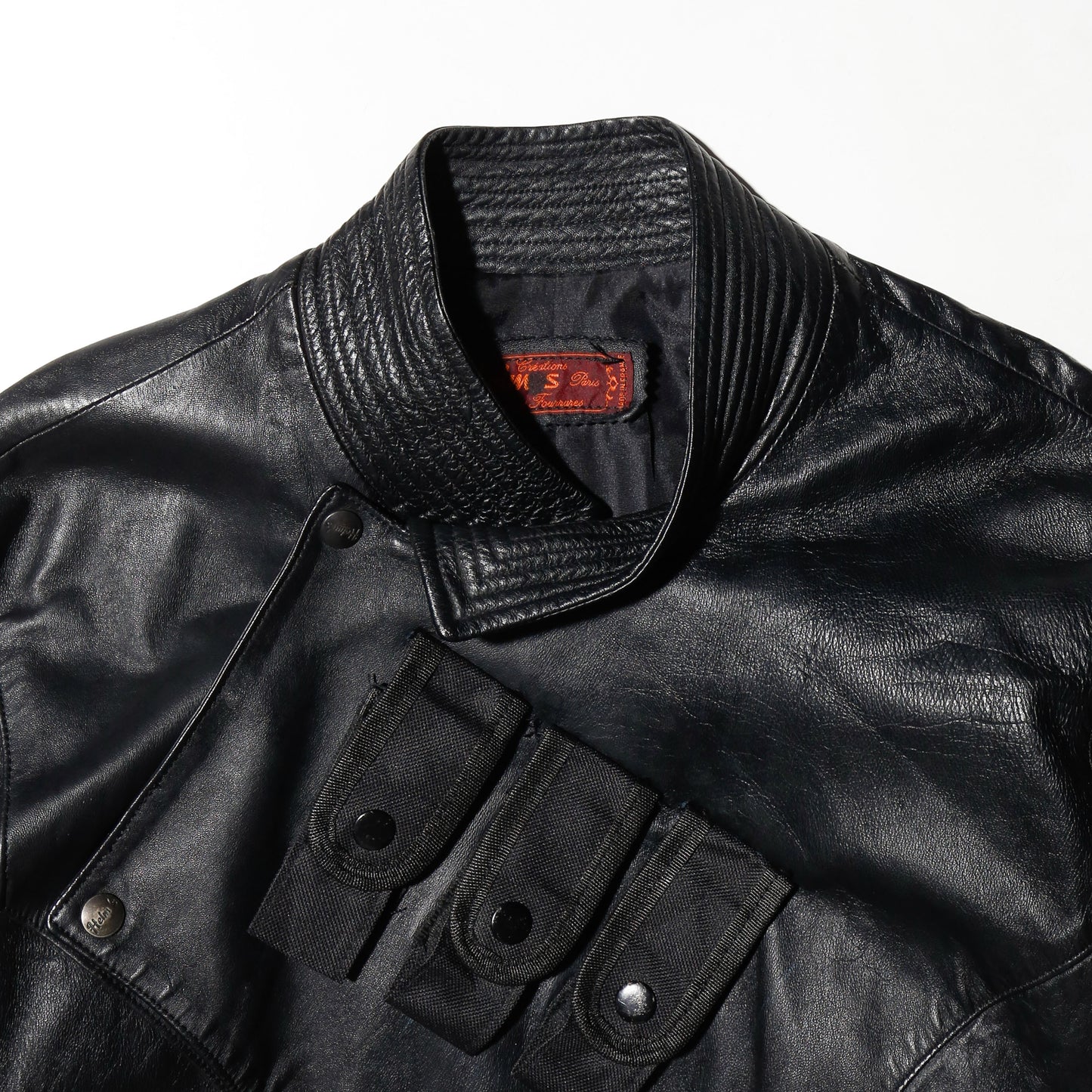 vintage euro tactical leather jacket