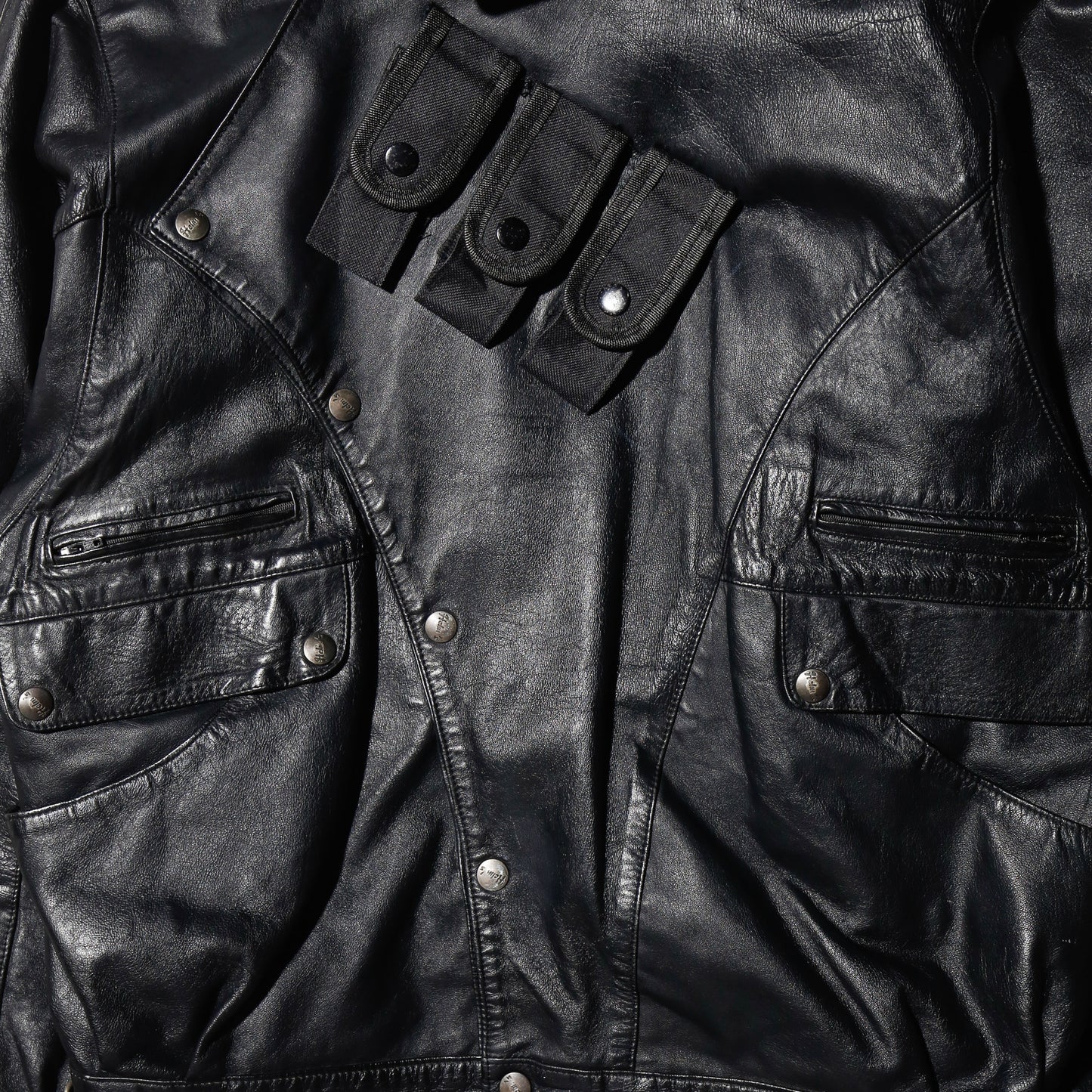 vintage euro tactical leather jacket