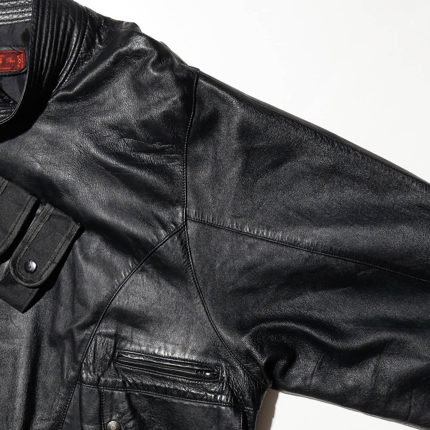 vintage euro tactical leather jacket