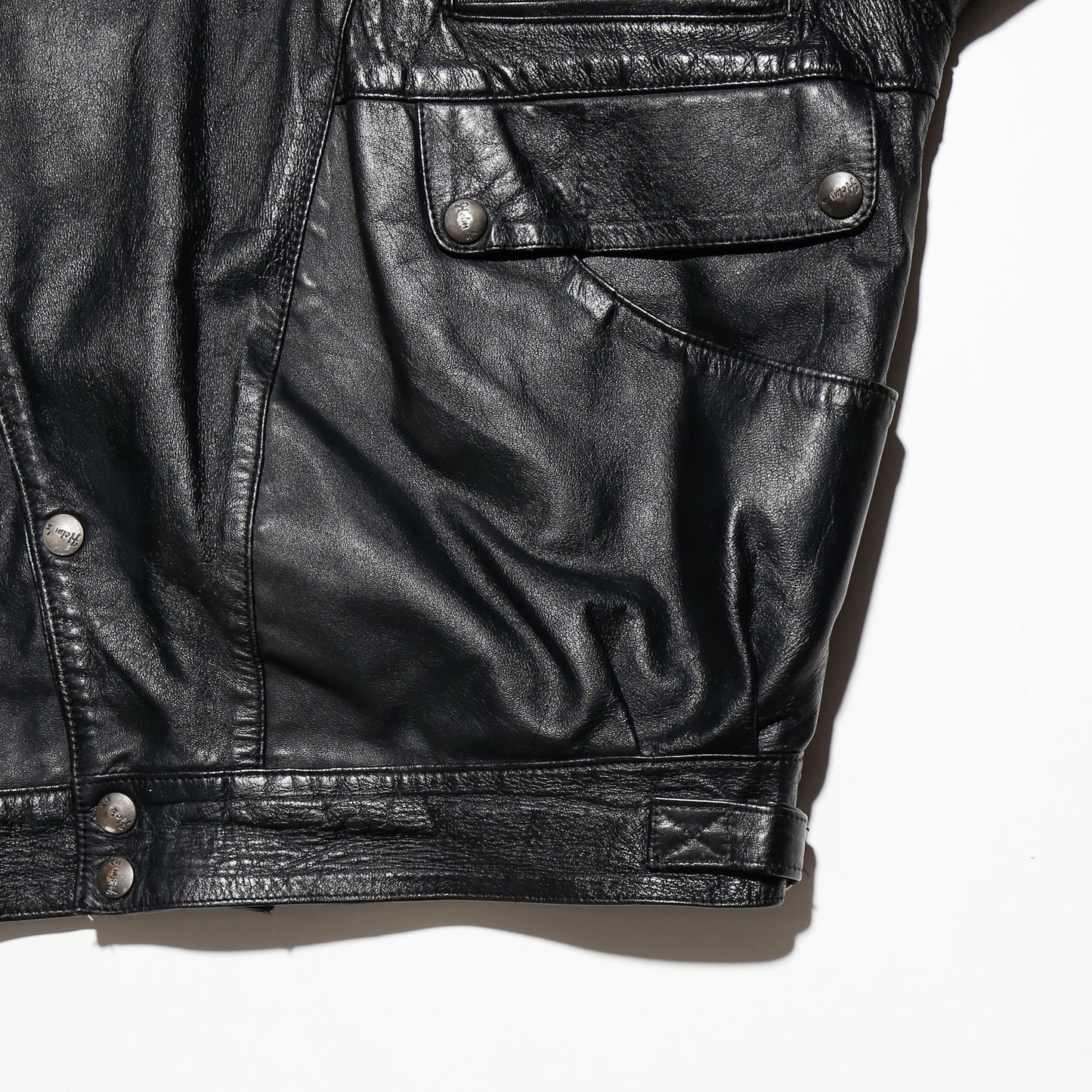 vintage euro tactical leather jacket