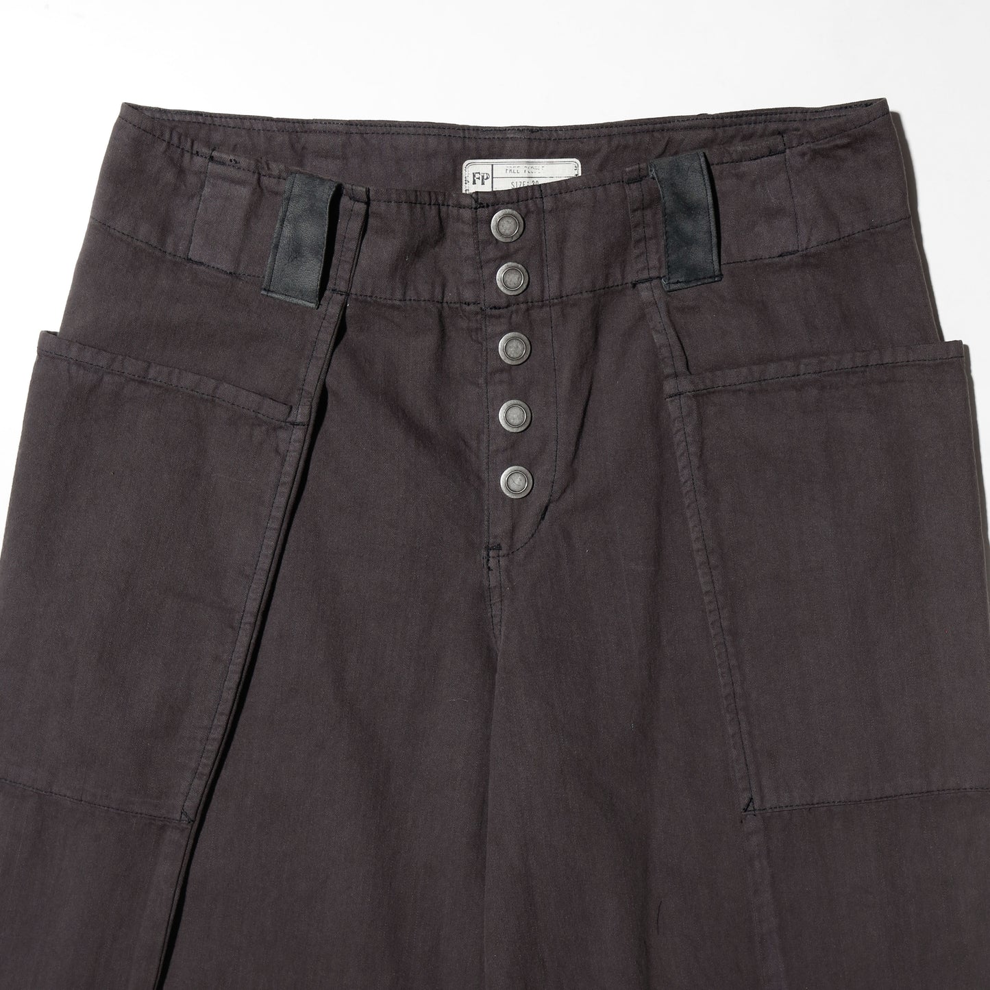 vintage overlap wide trousers