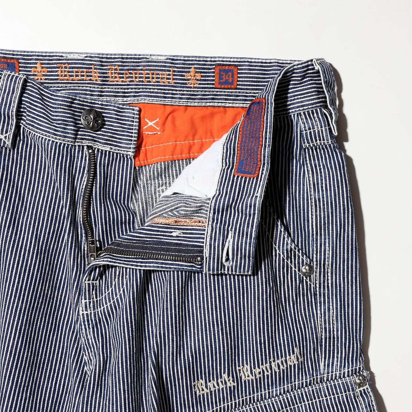 vintage hickory stripe cargo shorts