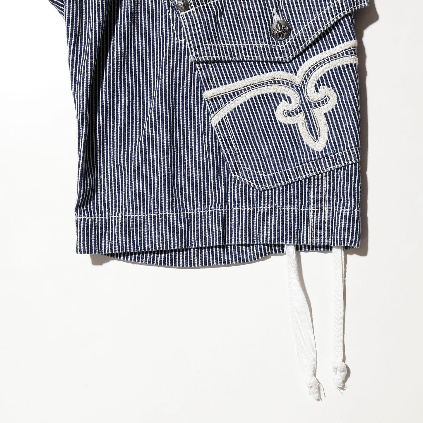 vintage hickory stripe cargo shorts