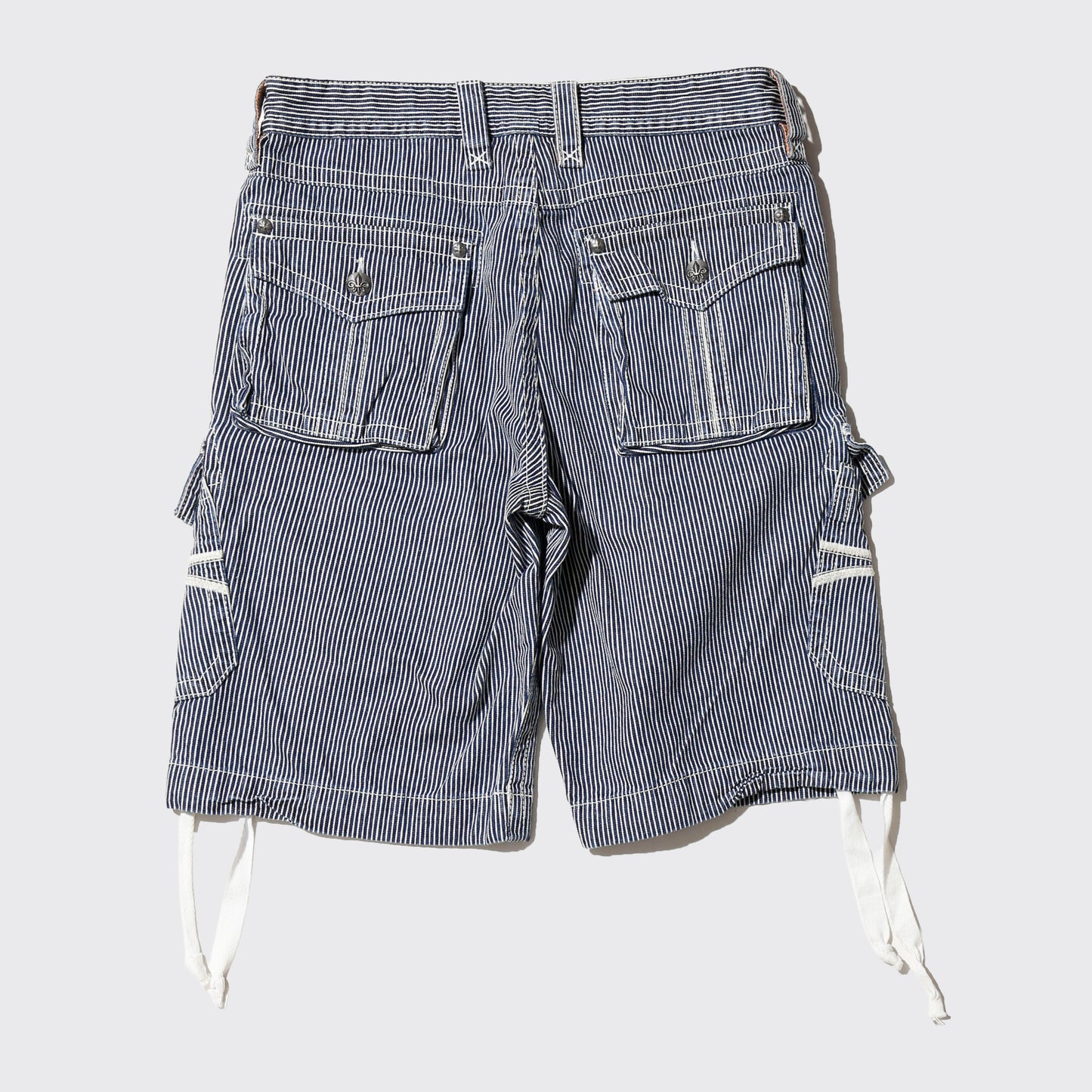 vintage hickory stripe cargo shorts