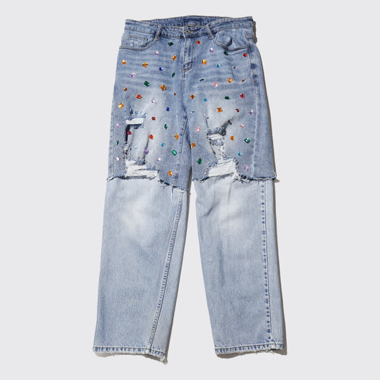 *one-off candy stone layered baggy jeans
