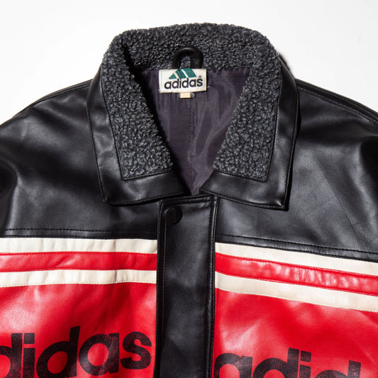 vintage 90's adidas faux leather jacket