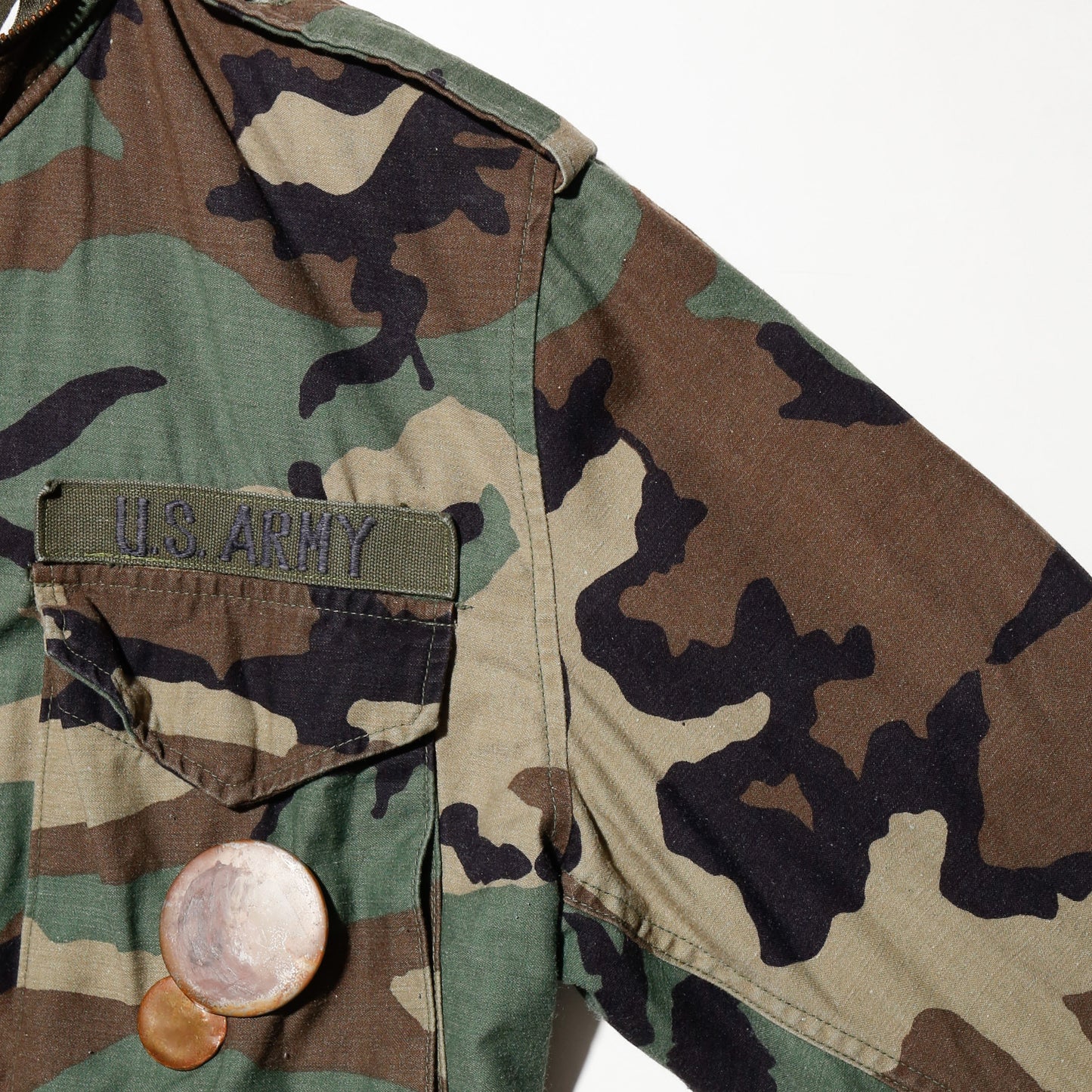 *one-off cropped field jacket , with hoodie/kapper badge