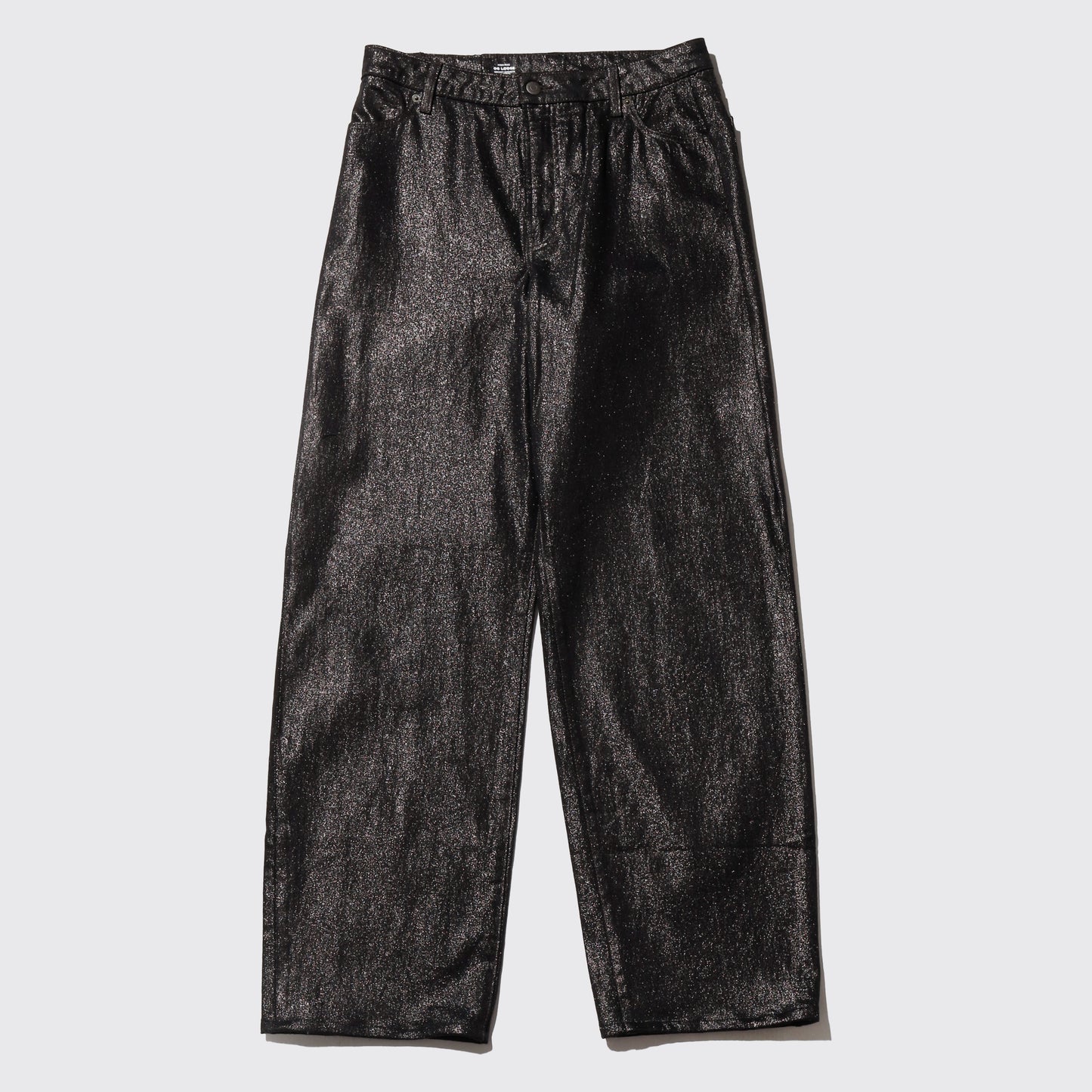 vintage lame coating wide leg jeans