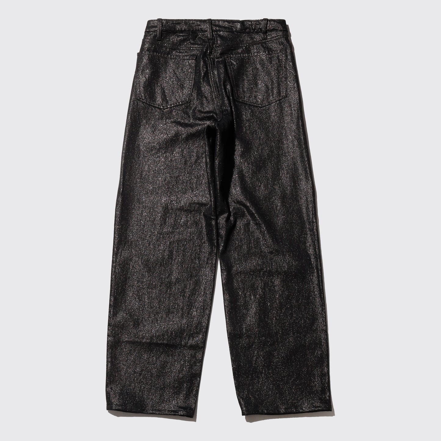 vintage lame coating wide leg jeans