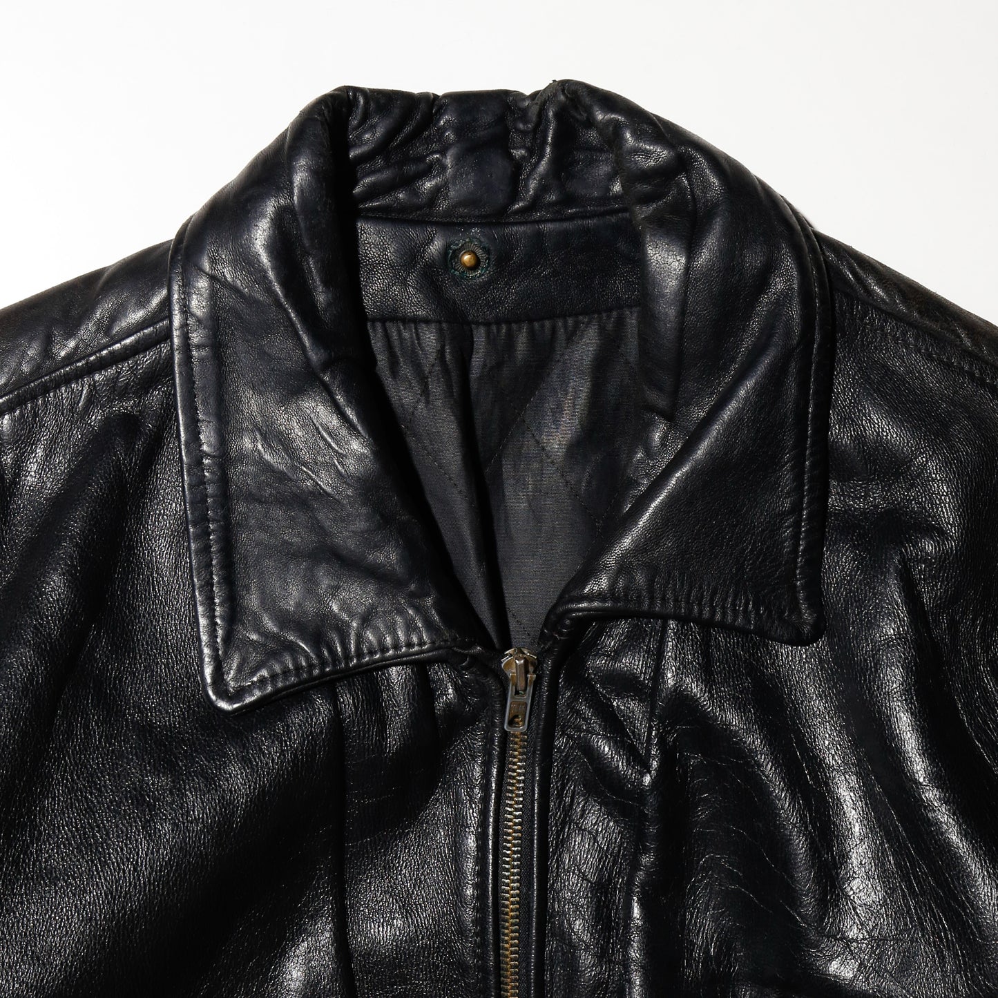 vintage french military leather jacket