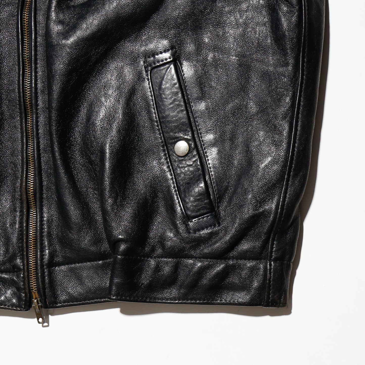 vintage french military leather jacket