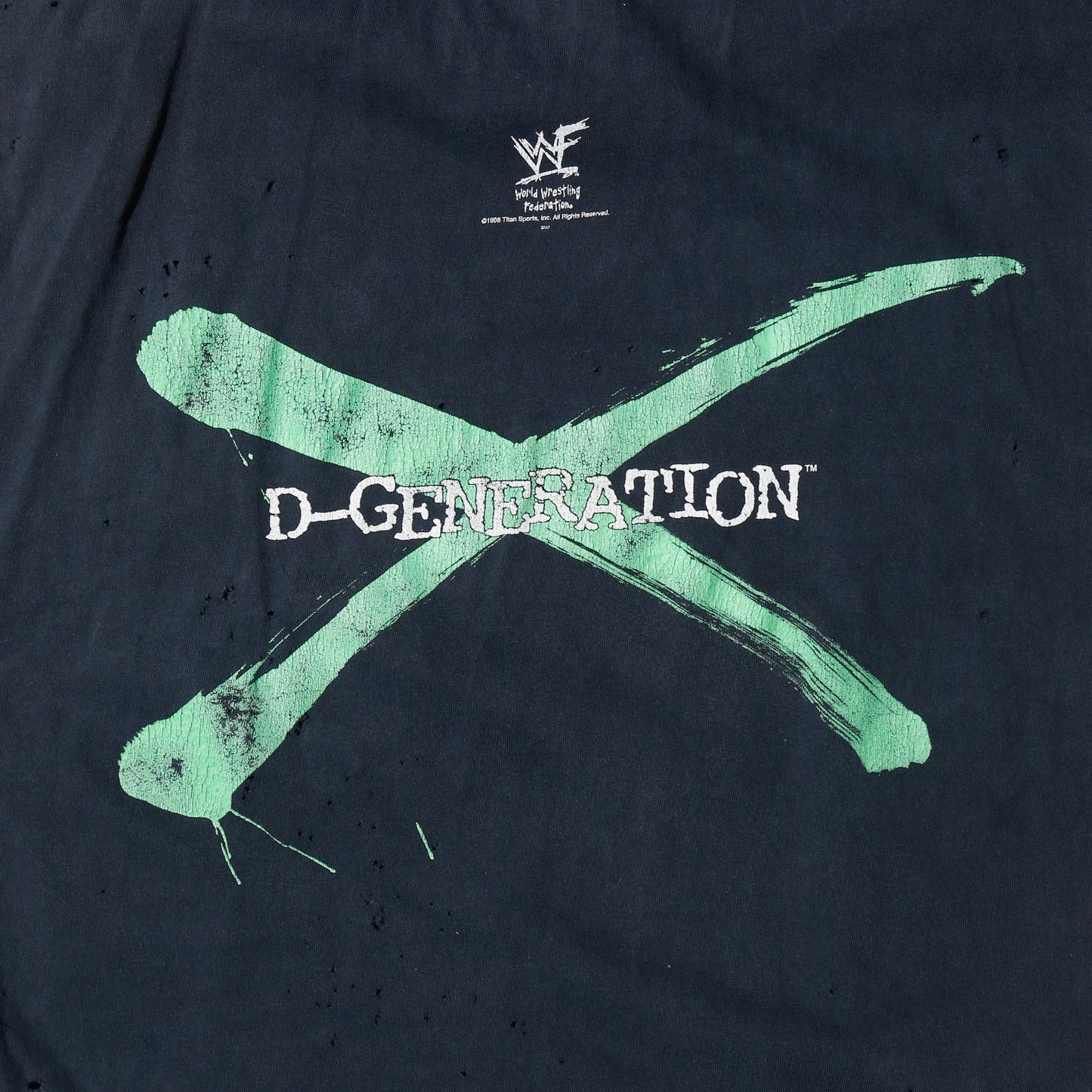vintage 1998's WWF D-Generation "down where? down here?" broken n/s t-shirt