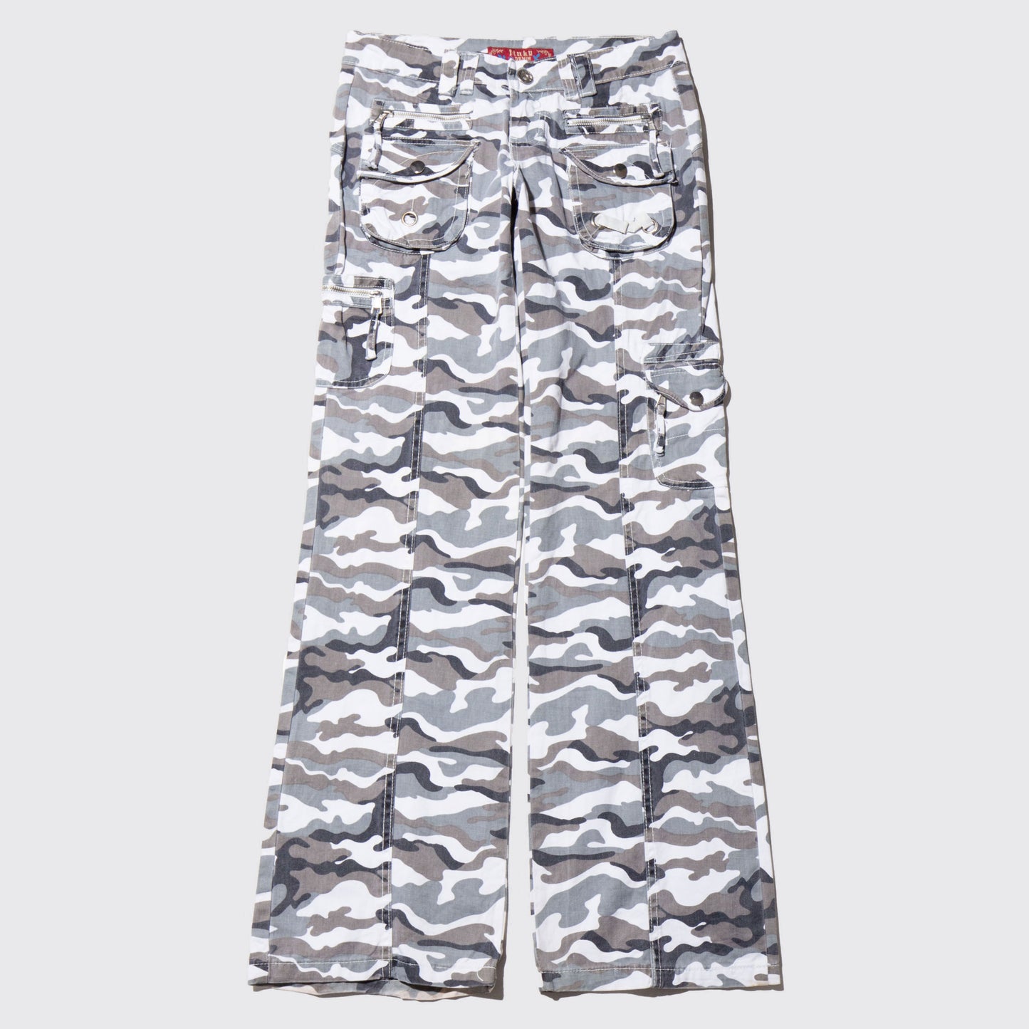 vintage low rise flare cargo trousers