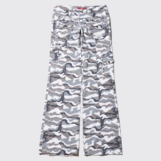 vintage low rise flare cargo trousers