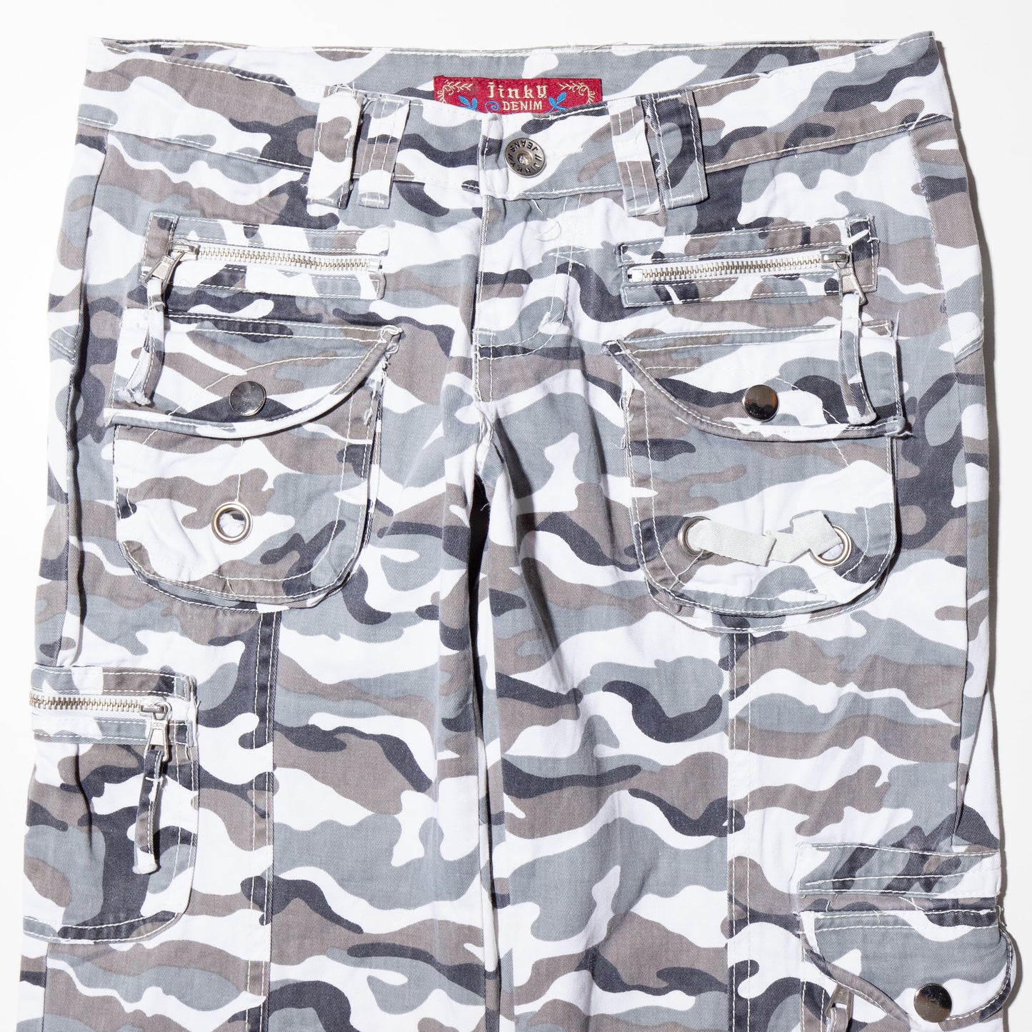 vintage low rise flare cargo trousers