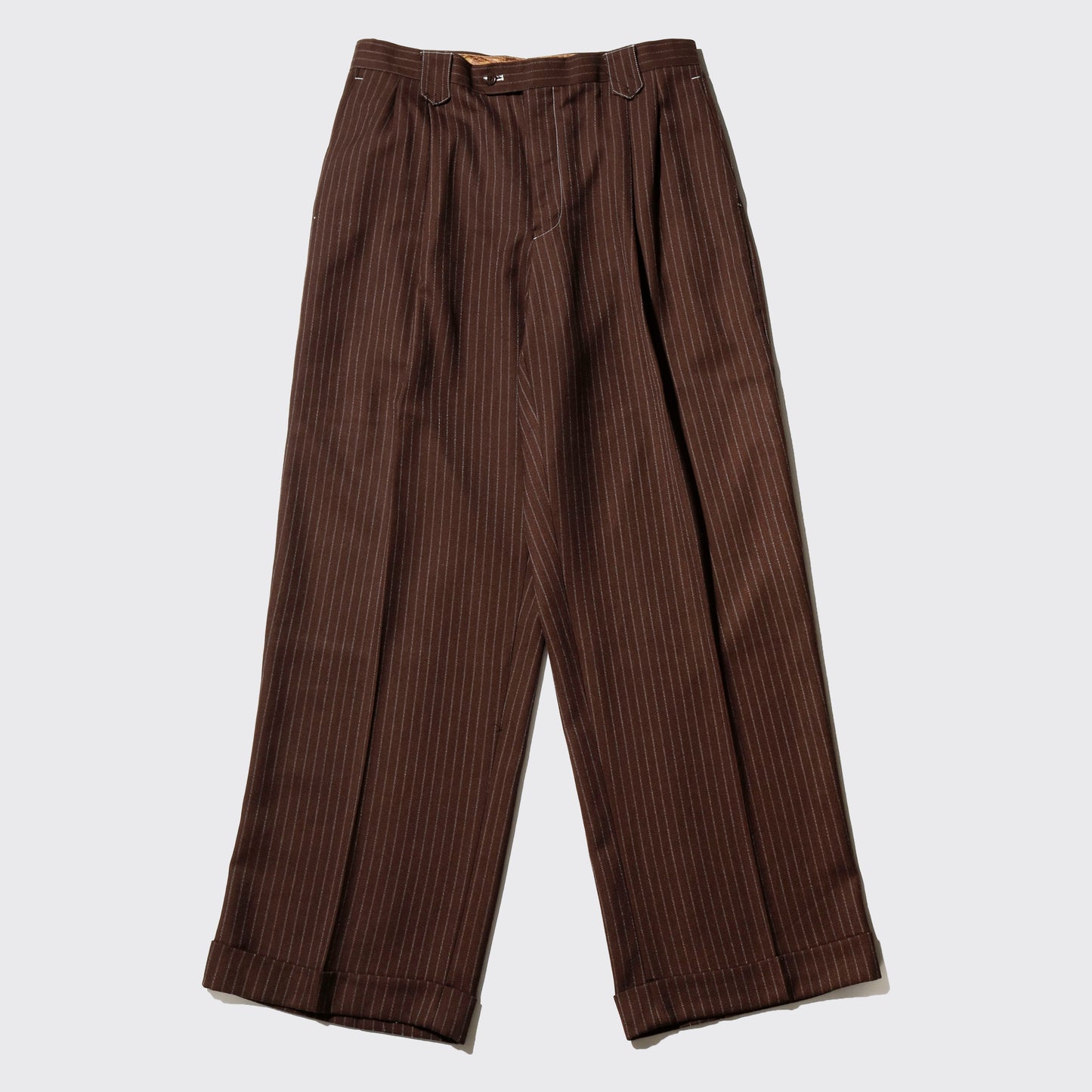 vintage tucked stripe wide slacks
