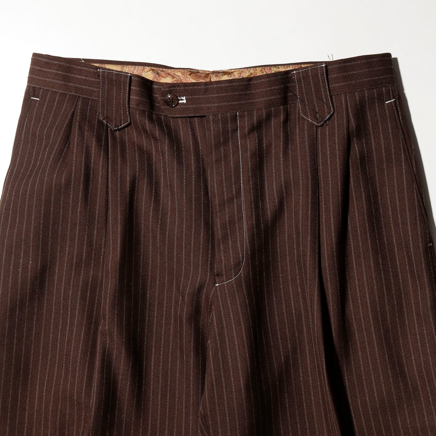 vintage tucked stripe wide slacks