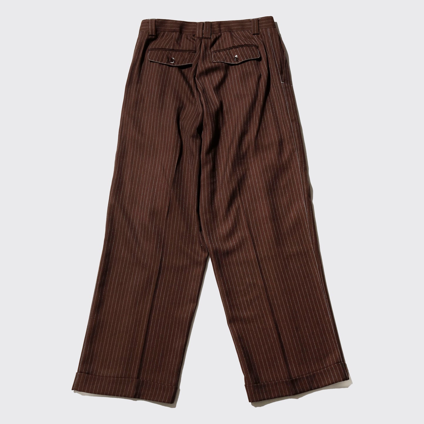 vintage tucked stripe wide slacks