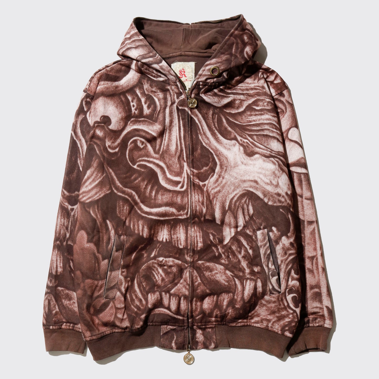 vintage demon all over print hoodie