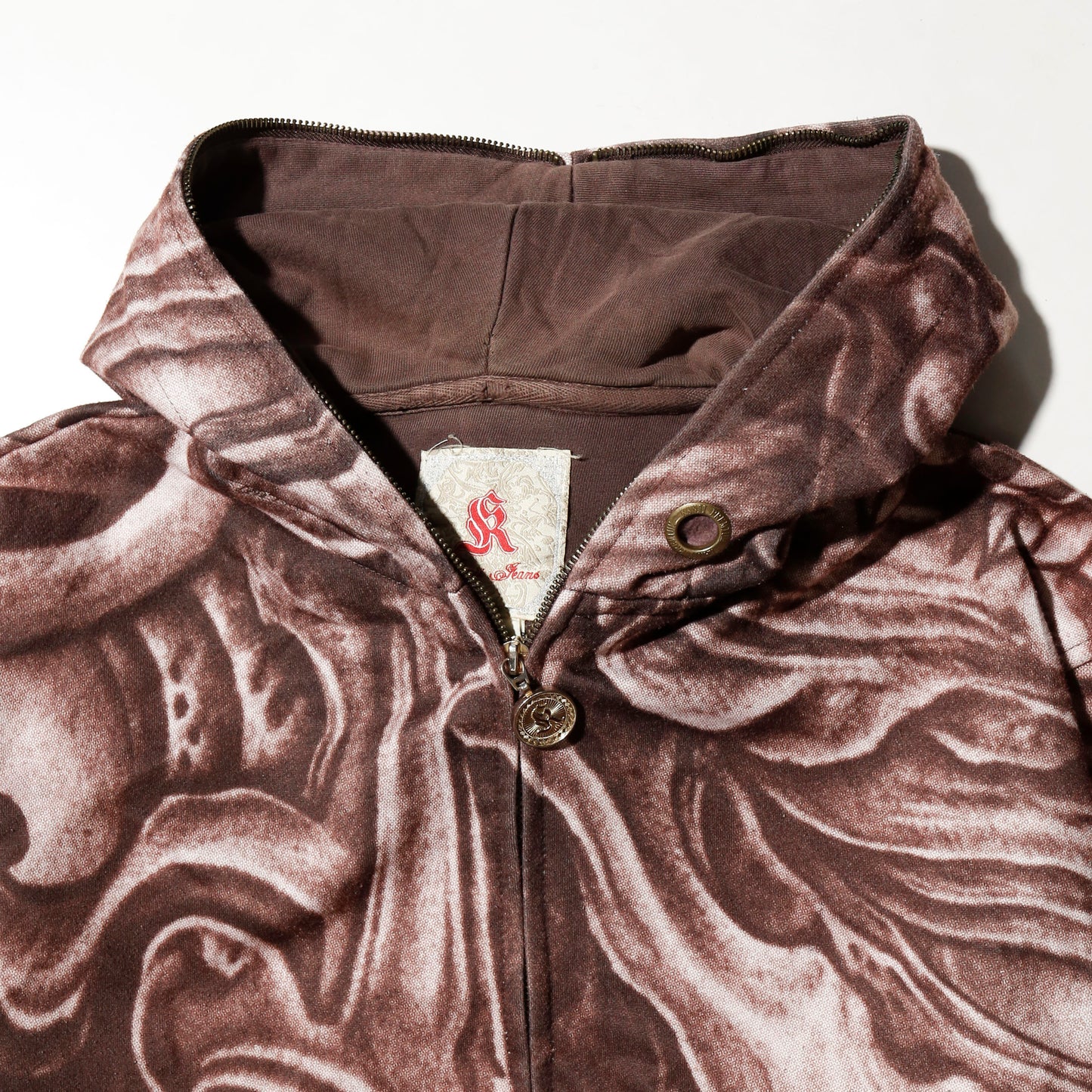 vintage demon all over print hoodie
