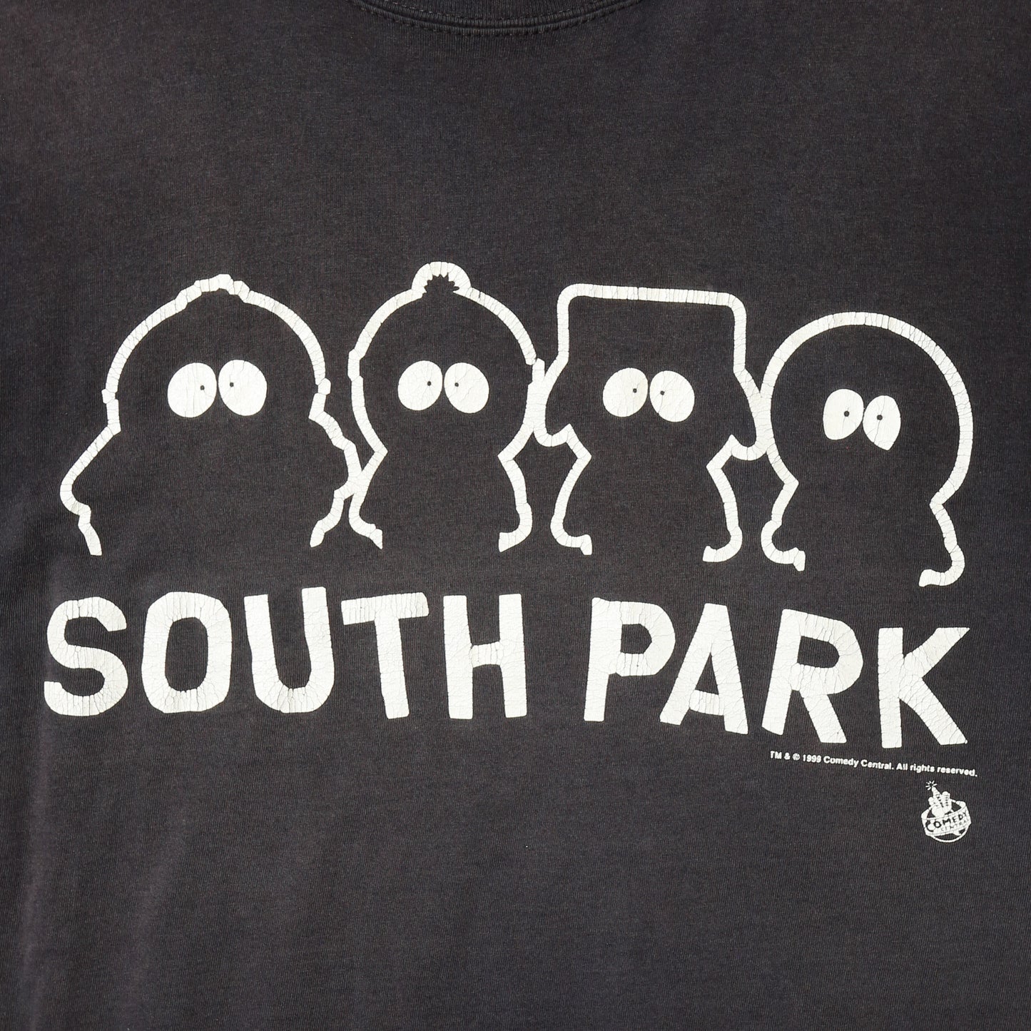 vintage 1999's south park black character t-shirt