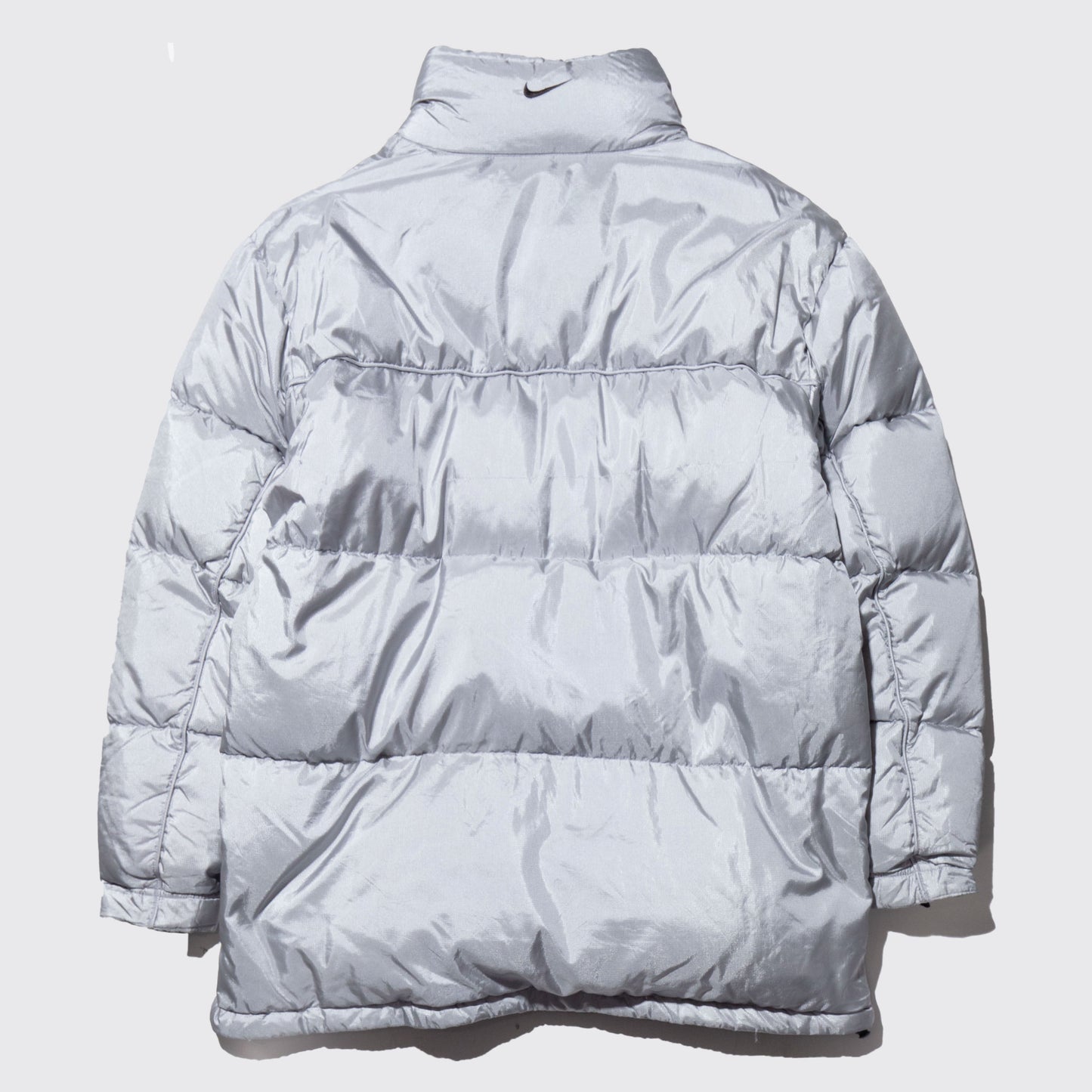 vintage 00's nike silver down jacket