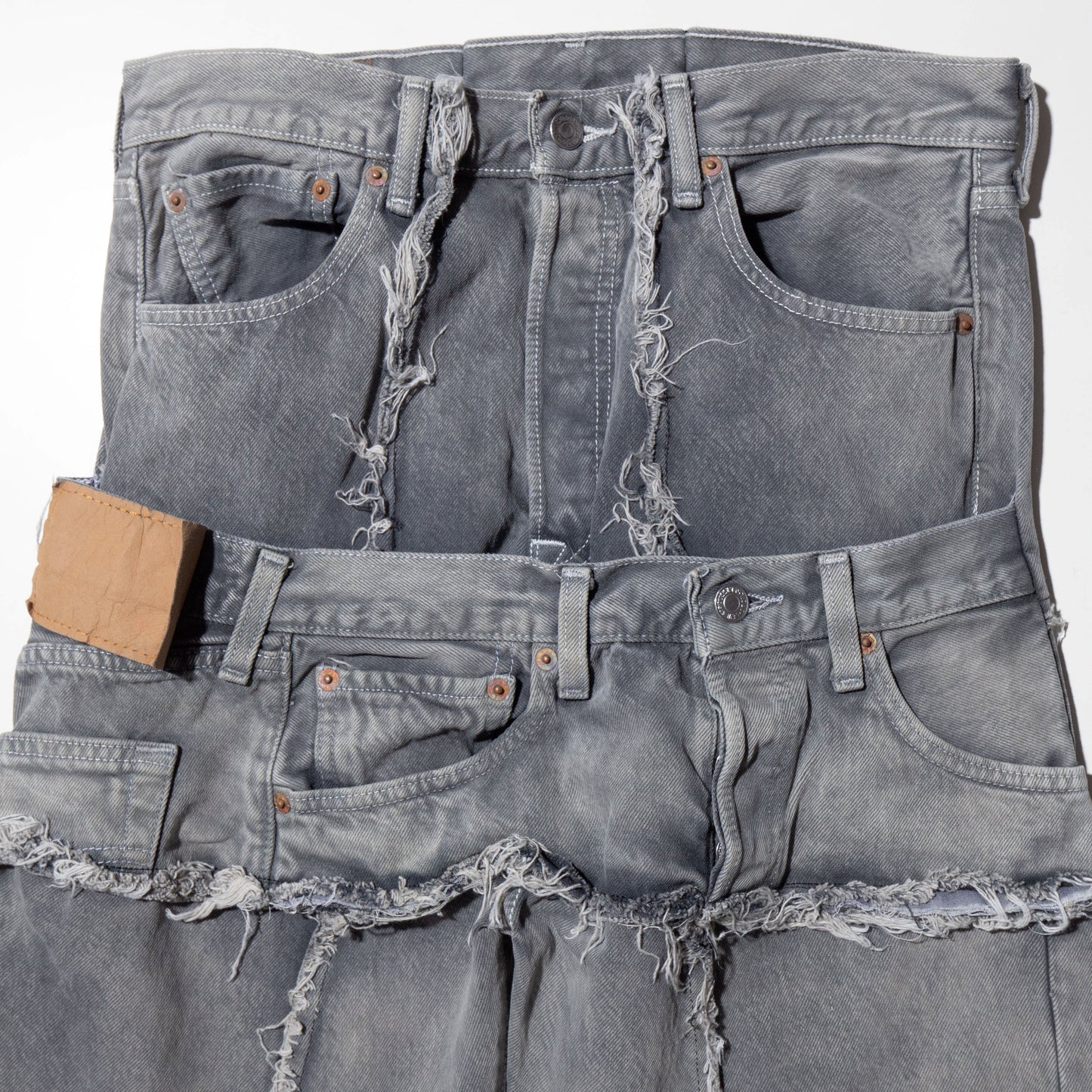 remake cross zip acid jeans