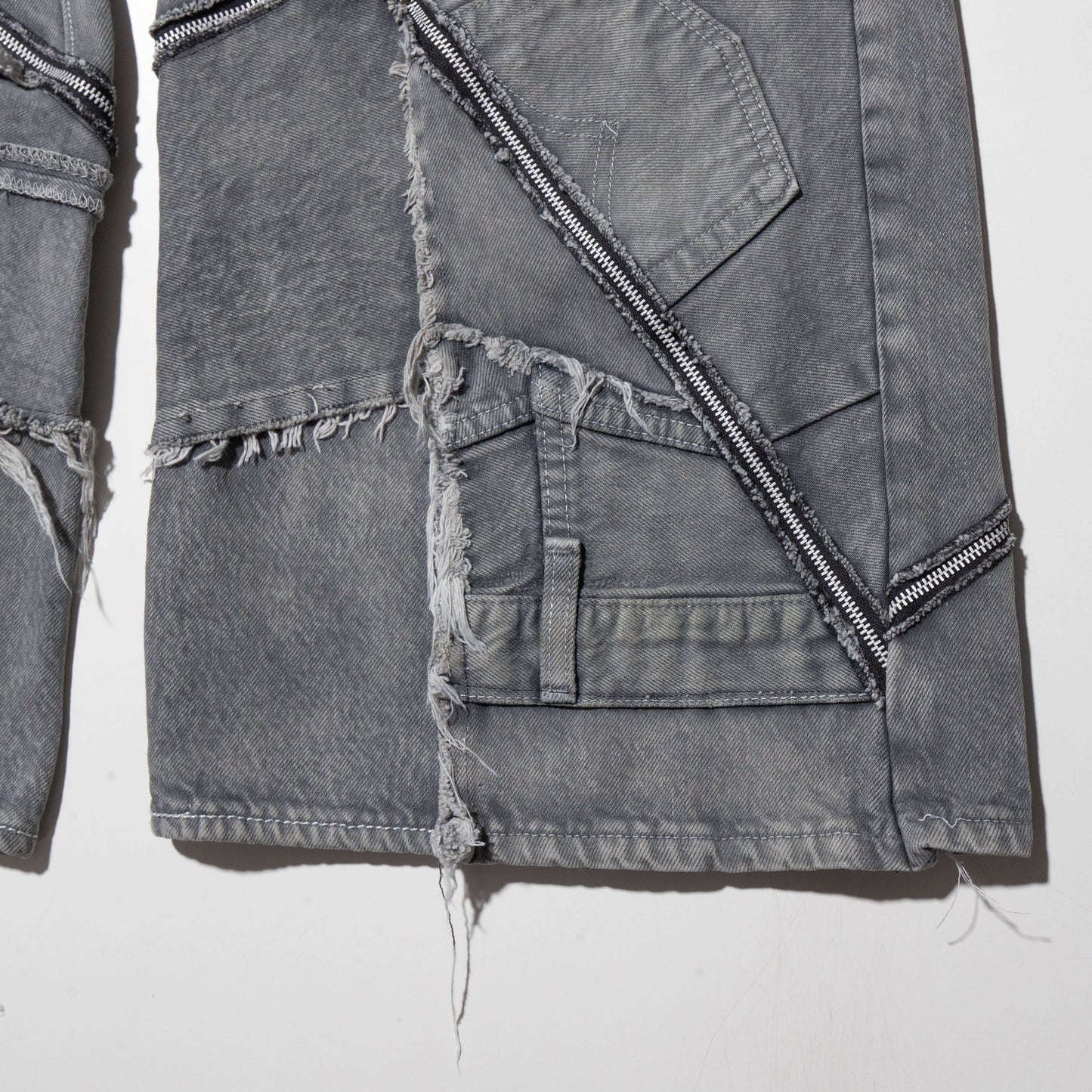 remake cross zip acid jeans
