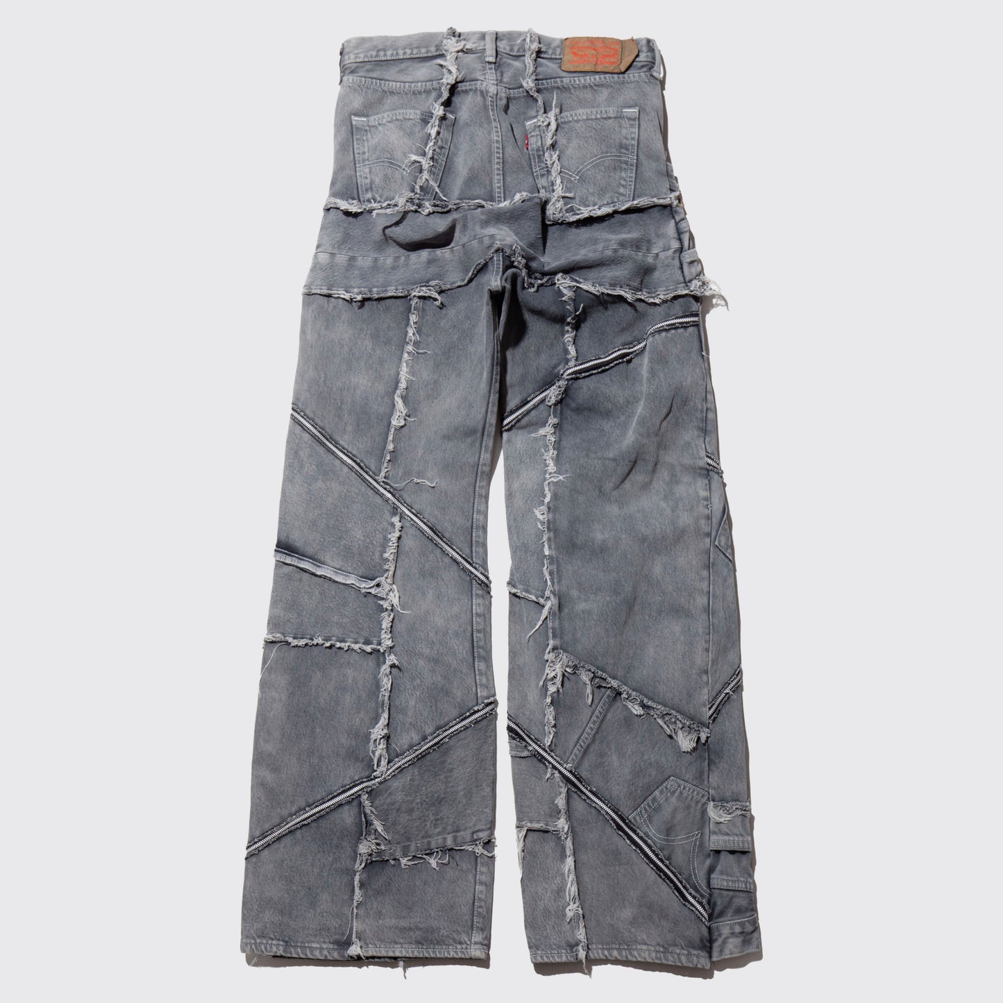remake cross zip acid jeans