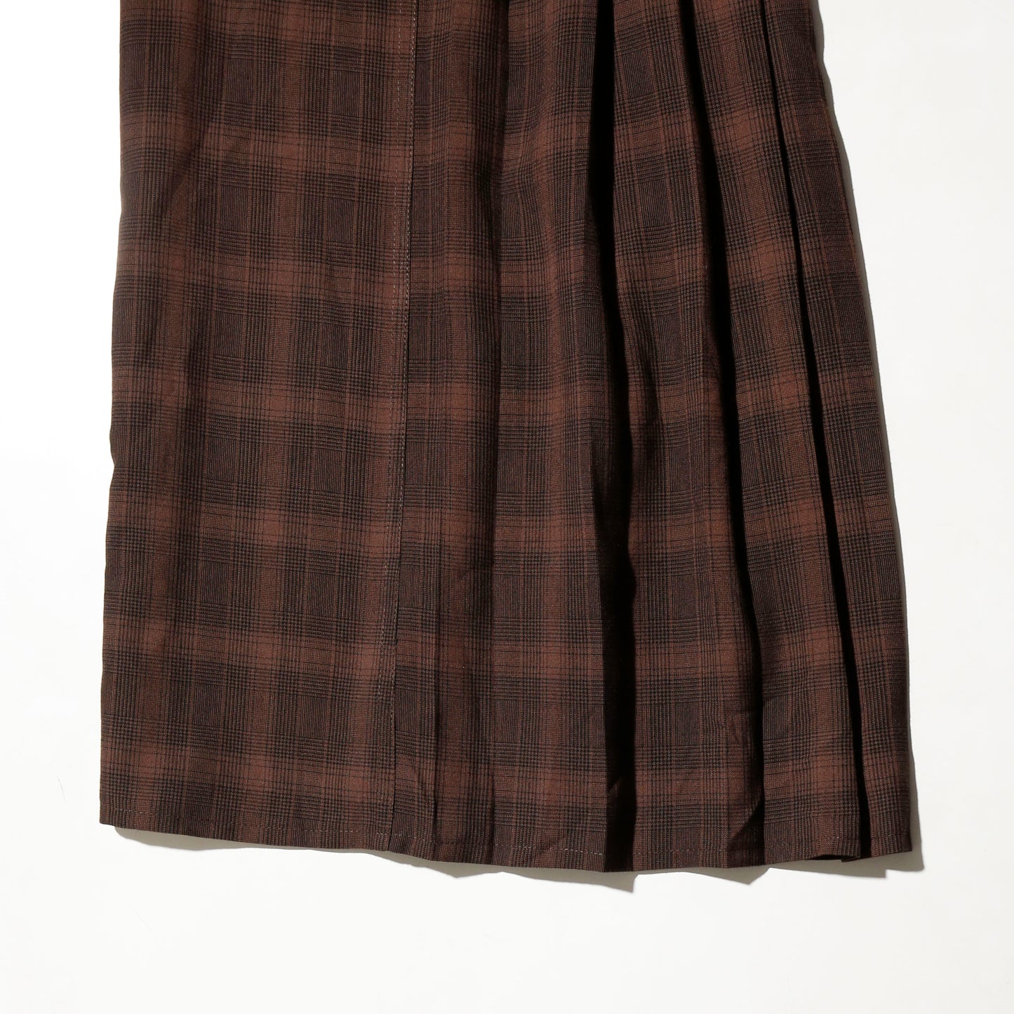 vintage belted check pleats culotte trousers