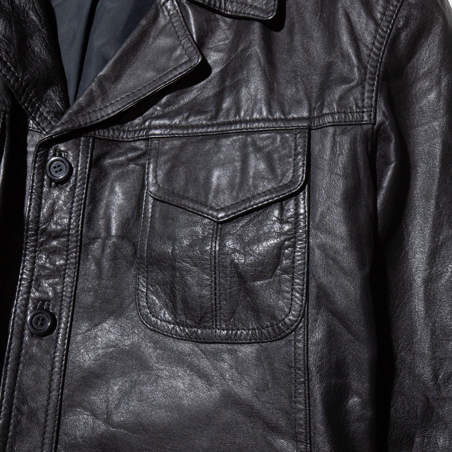 vintage cropped leather trucker jacket