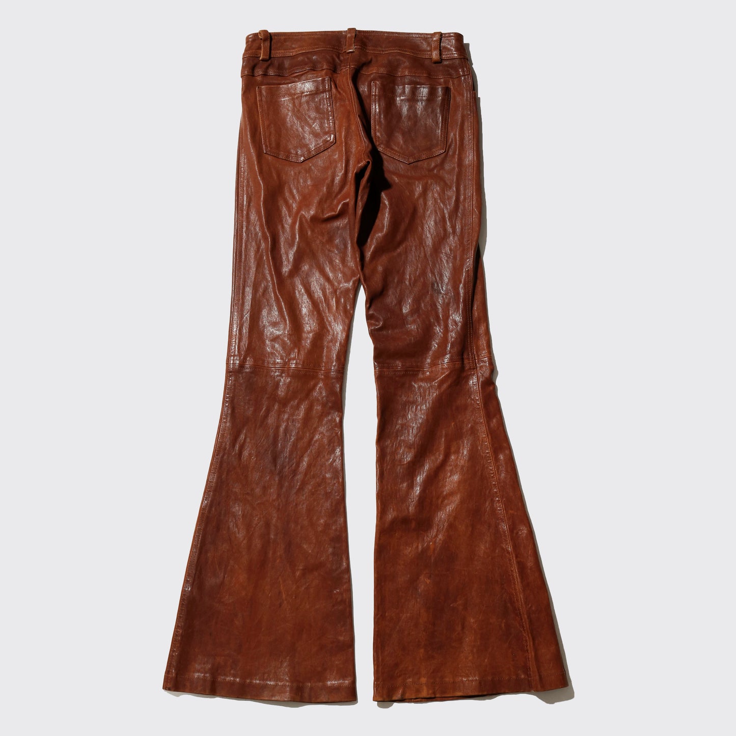 vintage alice+olivia low rise flare leather trousers