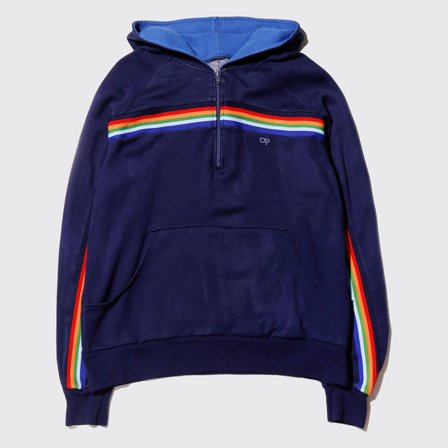 vintage ocean pacific rainbow half zip hoodie