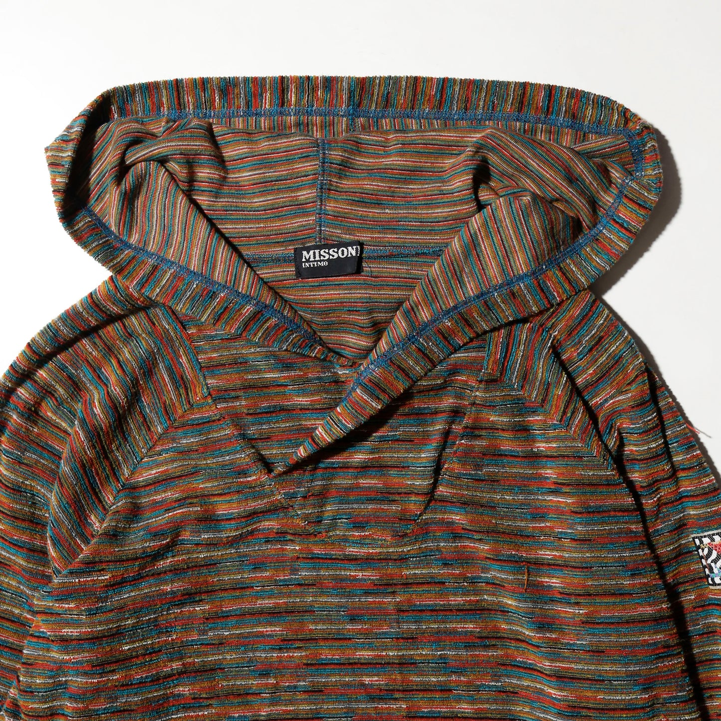 vintage missoni melange border hoodie