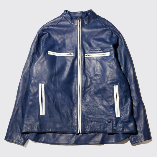 vintage 00's nike limited edition loose motorcycle leather jacket