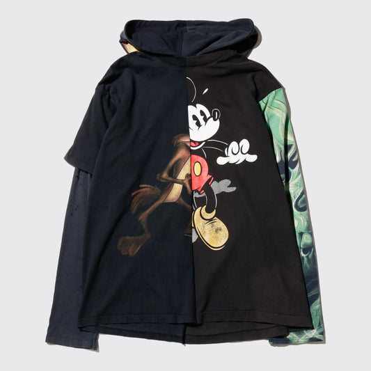 *one-off hybrid hooded cut sew