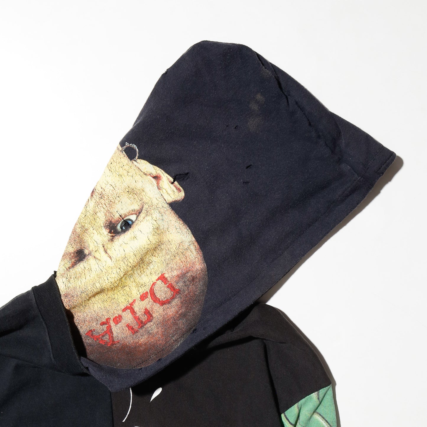 *one-off hybrid hooded cut sew