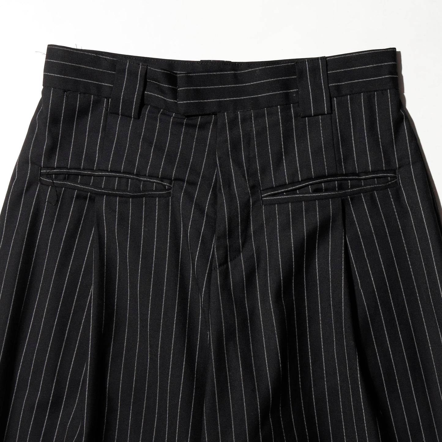 vintage tucked stripe wide slacks