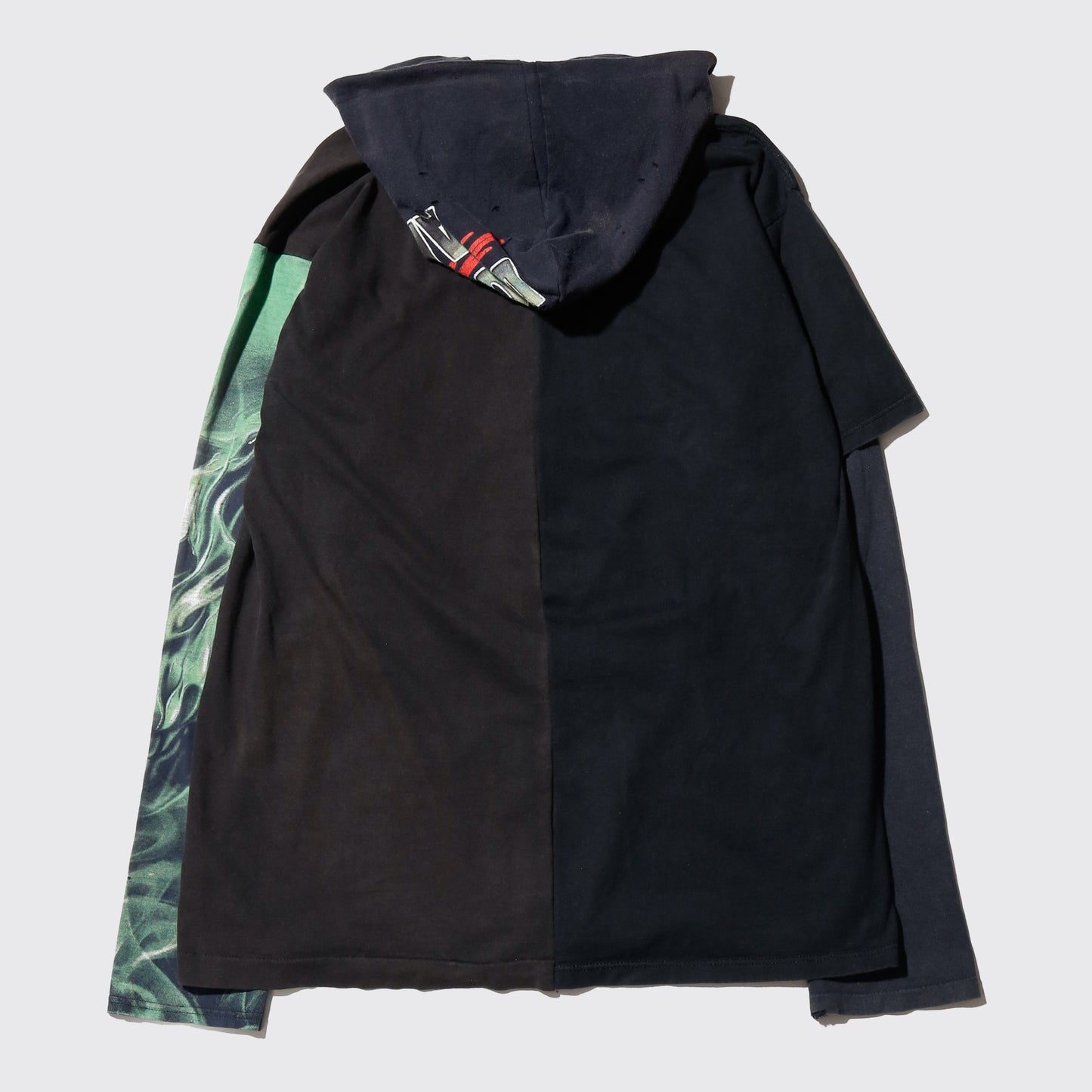 *one-off hybrid hooded cut sew