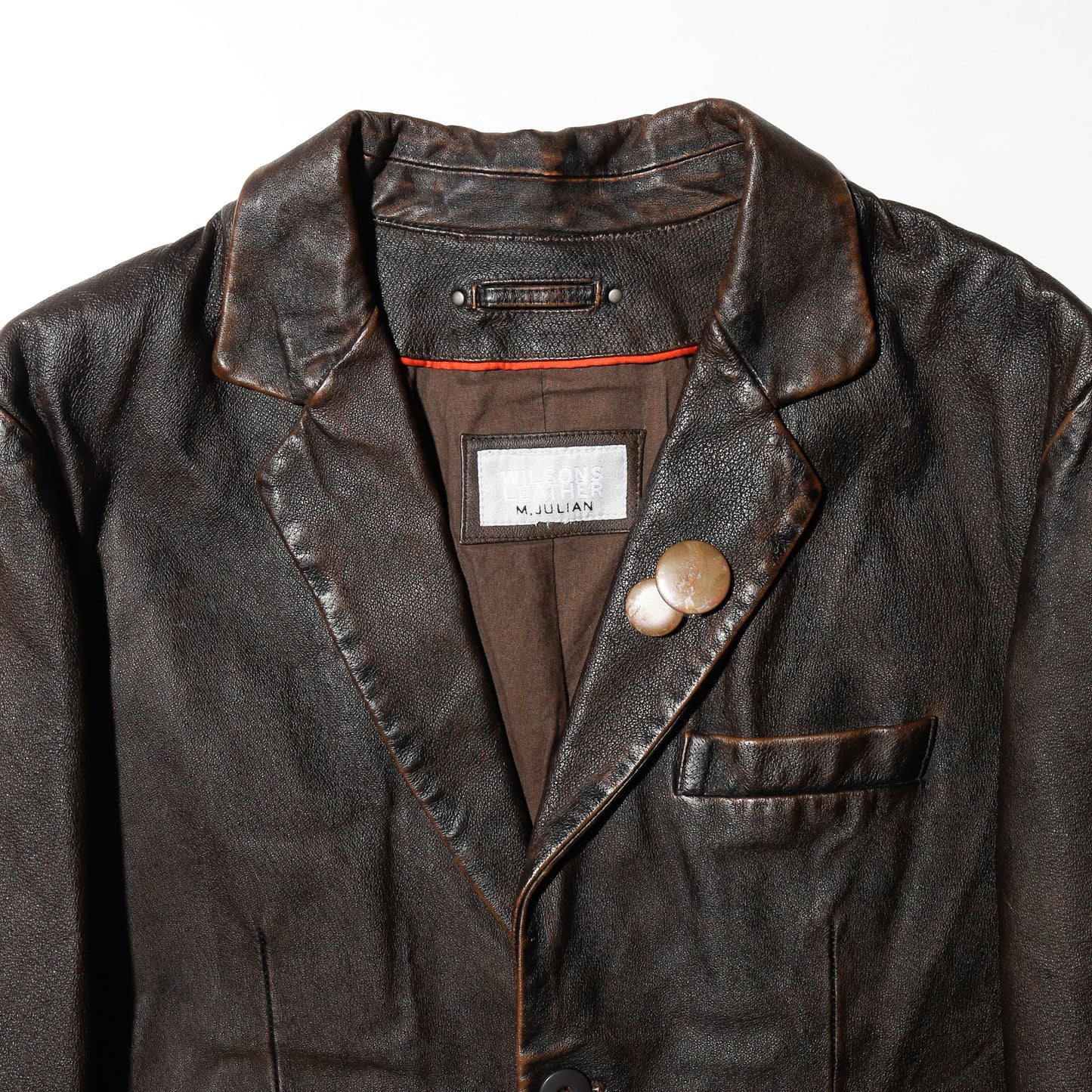vintage dust leather tailored jacket with kapper badge