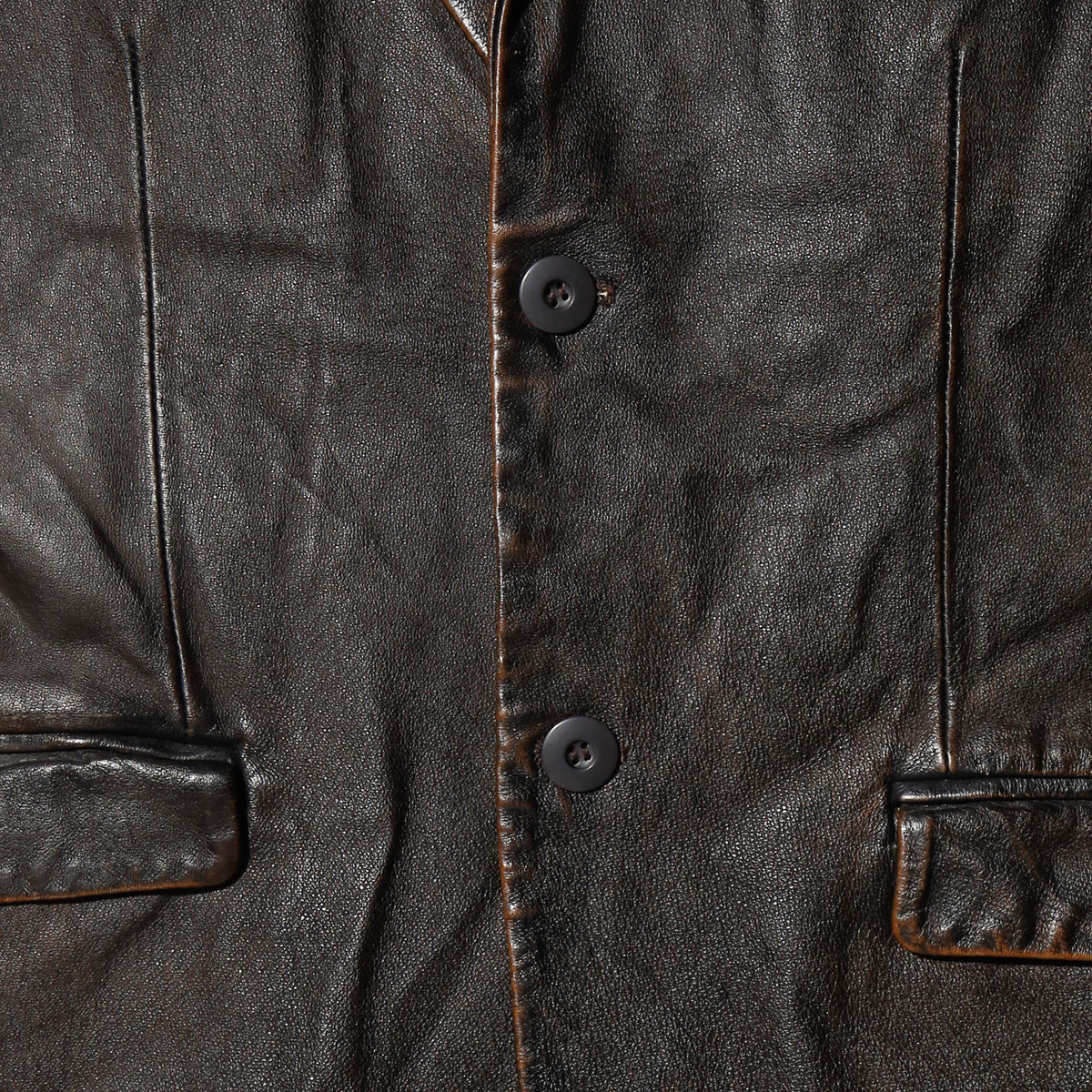 vintage dust leather tailored jacket with kapper badge