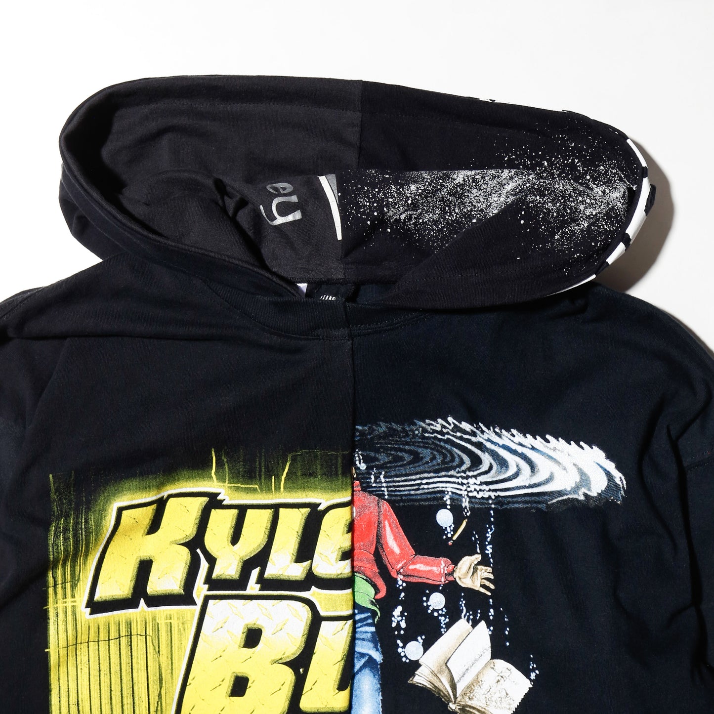*one-off hybrid hooded cut sew