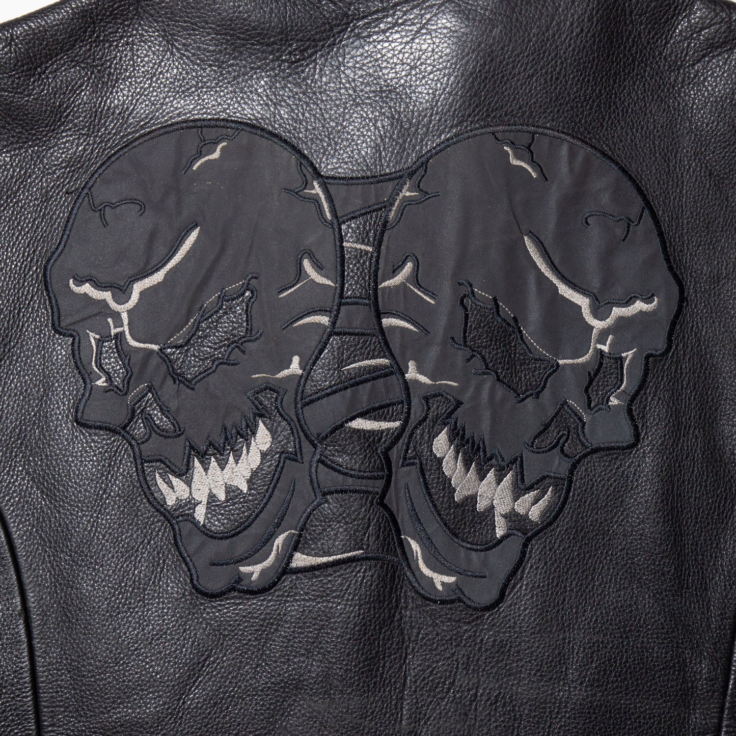 vintage skull motocross leather vest