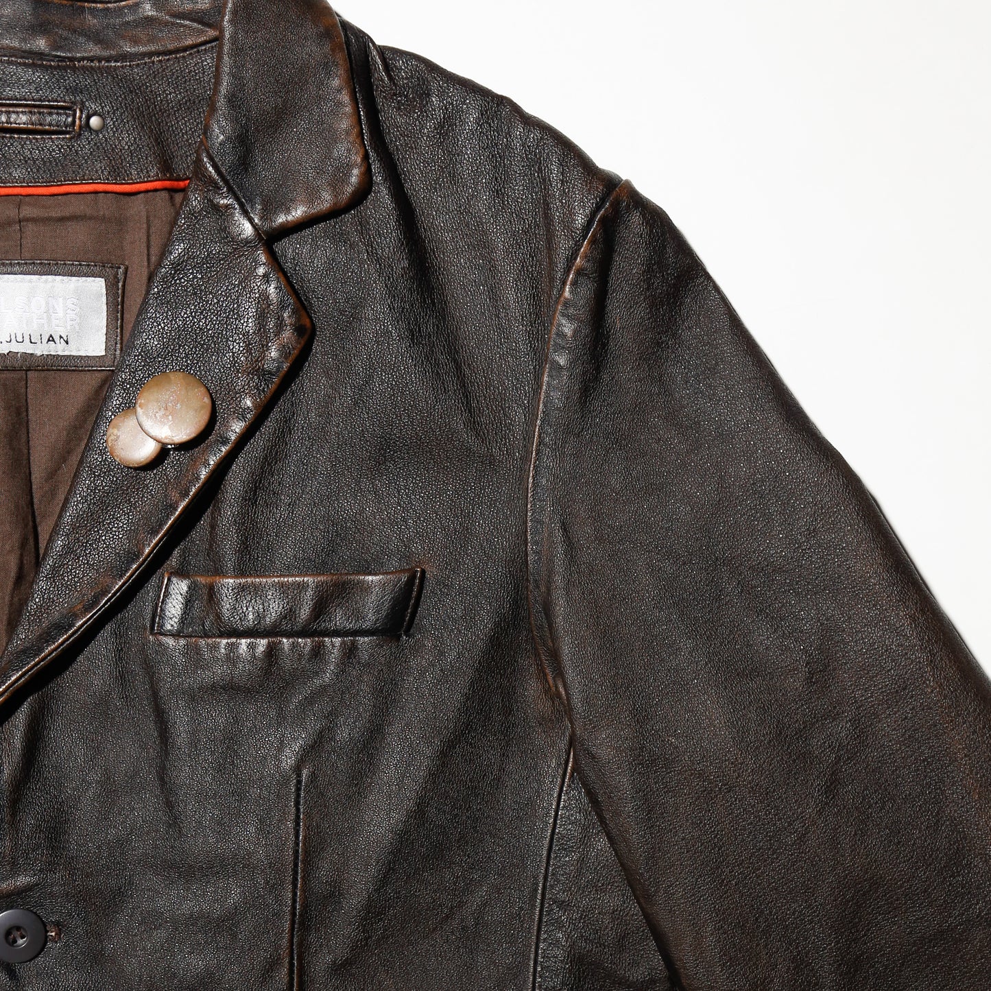 vintage dust leather tailored jacket with kapper badge